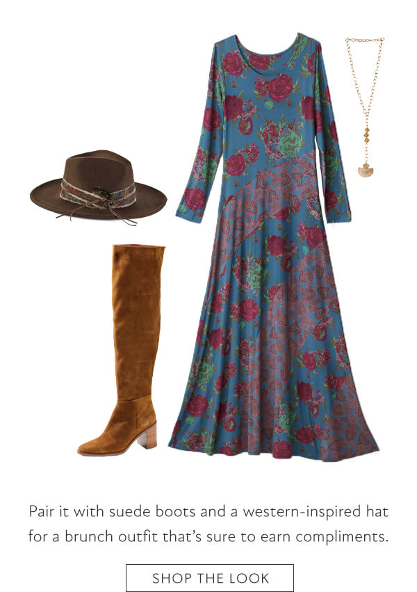 Pair it with suede boots and a western-inspired hat for a brunch outfit that's sure to earn compliments.