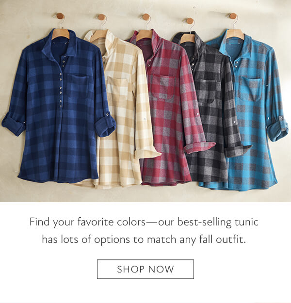 Find your favorite colors - our best-selling tunic has lots of options to match any fall outfit. Shop now