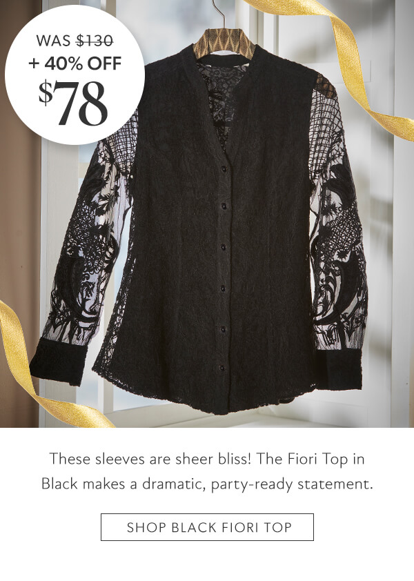 Shop Black Fiori Top