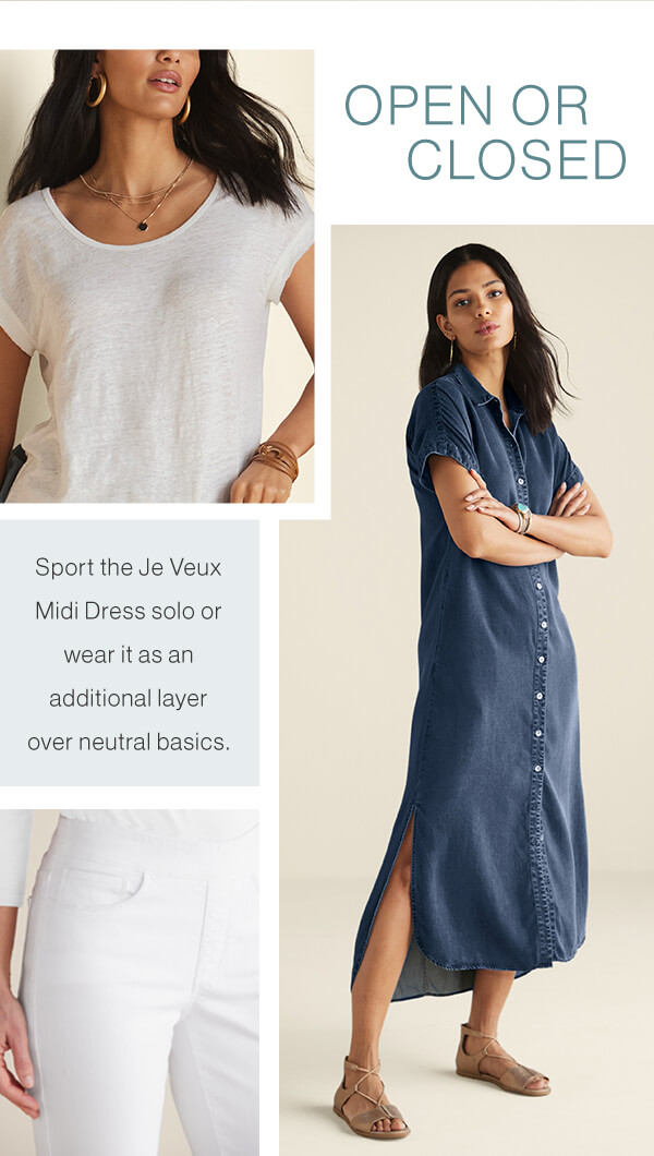 Sport the Je Veus Midi Dress solo or wear it as an additional layer.