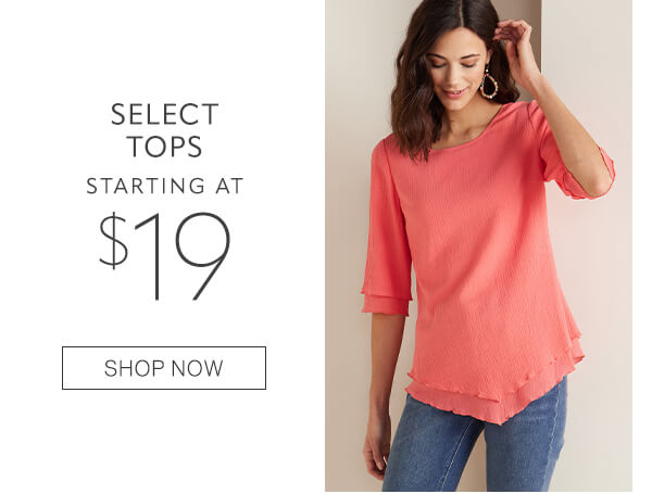 Tops starting at $19