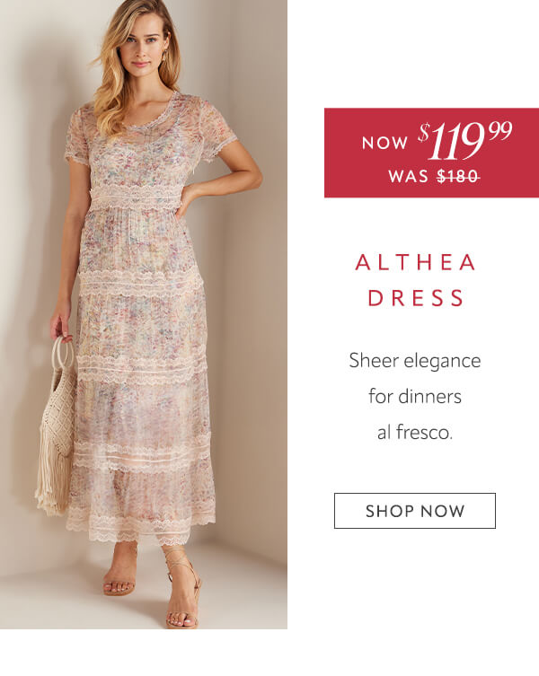 Althea Dress now $119.99