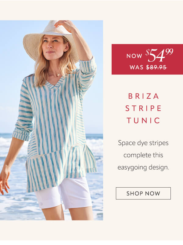 Now $54.99 Briza Stripe tunic. Shop now