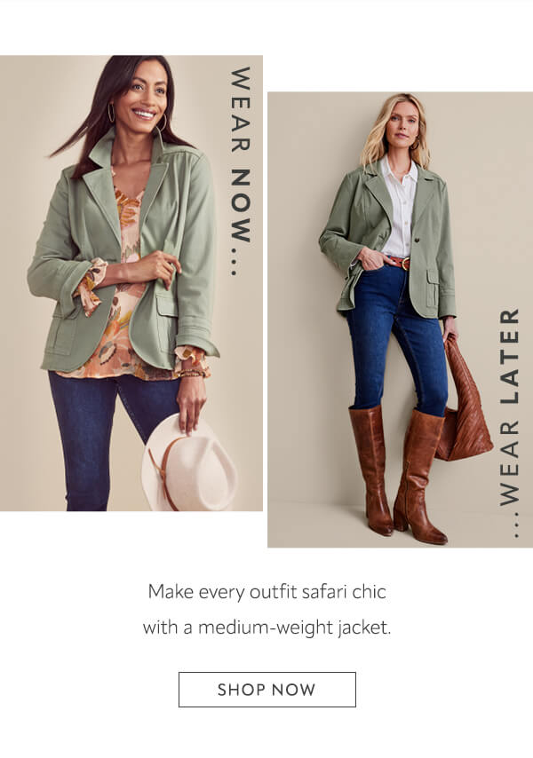 Make every outfit safari chic with a medium-weight jacket. Shop now