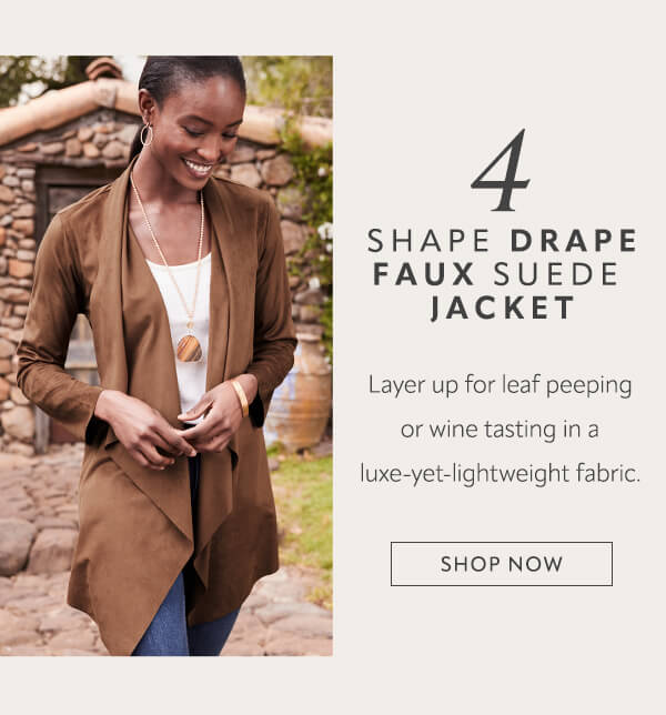 4 Shape Drape Faux Suede Jacket