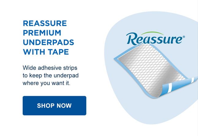 Reassure Premium Underpads w/ Tape