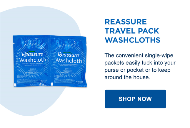 Reassure Travel Pack Washcloths