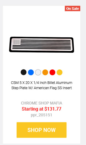 CSM 5 X 20 X 1/4 Inch Billet Aluminum Step Plate W/ American Flag SS Insert ppr_205151