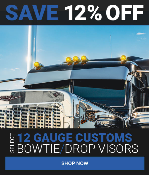 Save 12% OFF Select 12 Gauge Customs Bowtie & Drop Visors!