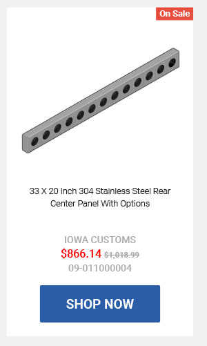 96 Inch 304 Stainless Steel Light Bar W/ 13 - 4 Inch Round Light Holes Now: $866.14 Was: $1,018.99 09-011000004