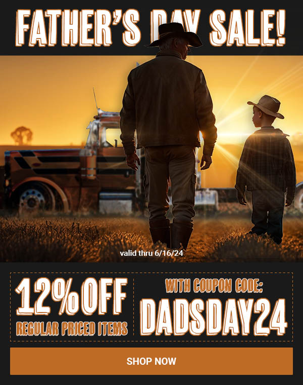Father's Day Sale! 12% OFF Regular Priced Items w/ Coupon Code: DADSDAY24 Valid Thru 6/16/24