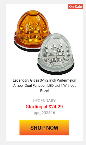 Legendary Glass 3-1/2 Inch Watermelon Amber Dual Function LED Light Without Bezel Starting at $24.29 ppr_203816
