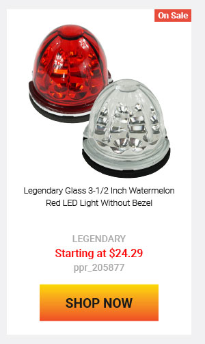 Legendary Glass 3-1/2 Inch Watermelon Red LED Light Without Bezel Starting at $24.29 ppr_205877