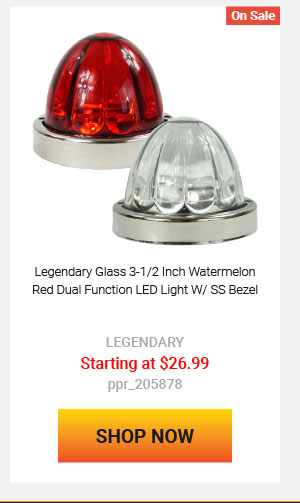 Legendary Glass 3-1/2 Inch Watermelon Red Dual Function LED Light W/ SS Bezel Starting at $26.99 ppr_205878
