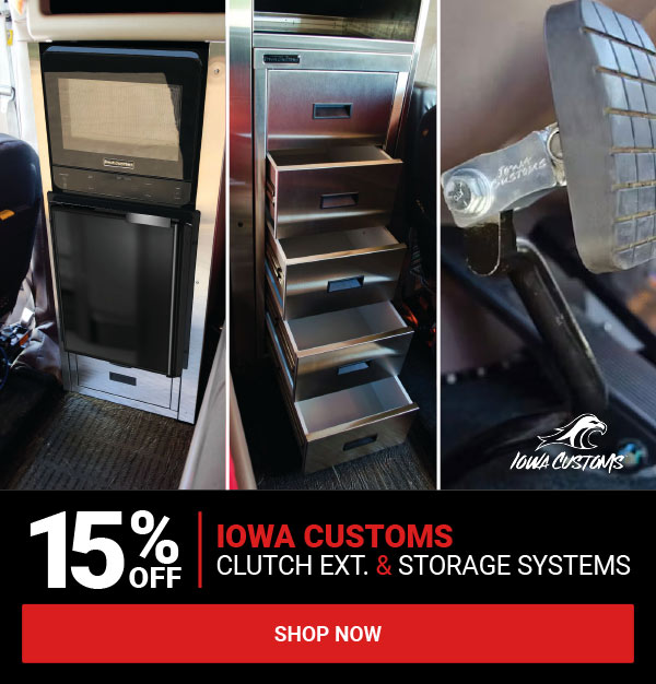 15% OFF Iowa Customs Clutch Extenders & Storage Systems