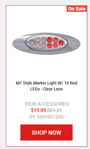 M1 Style Marker Light W/ 10 Red LEDs - Clear Lens