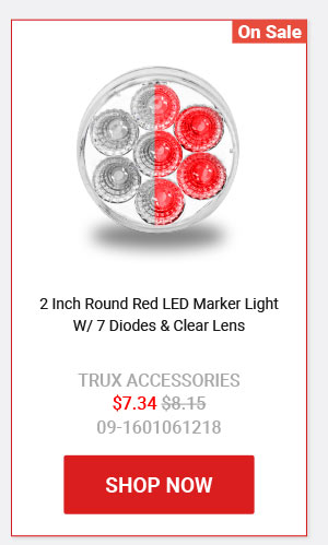2 Inch Round Red LED Marker Light W/ 7 Diodes & Clear Lens