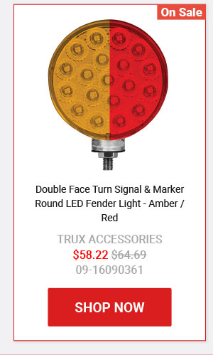 Double Face Turn Signal & Marker Round LED Fender Light - Amber / Red