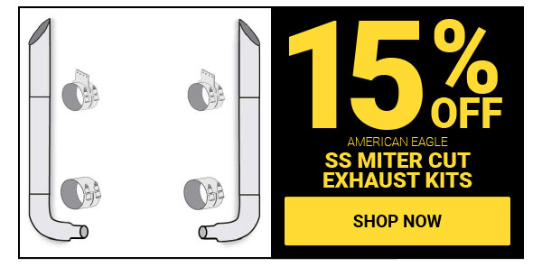 Stainless steel miter cut exhaust kits