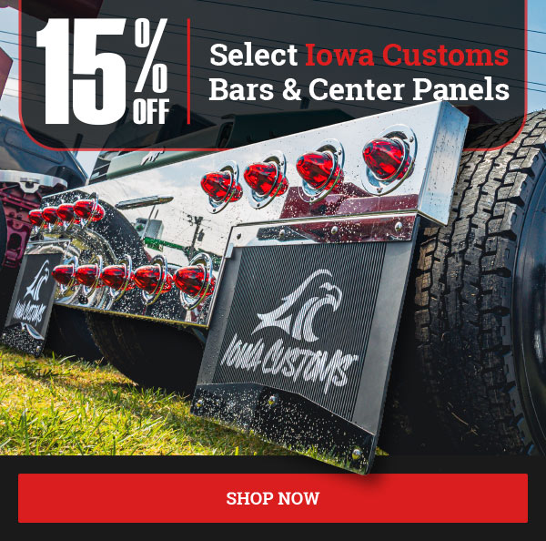 15% OFF Select Iowa Customs Bars and Center Panels