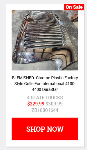 BLEMISHED: Chrome Plastic Factory Style Grille-For International 4100-4400 DuraStar