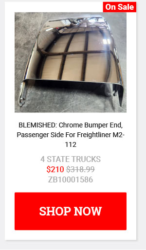 BLEMISHED: Chrome Bumper End, Passenger Side For Freightliner M2-112
