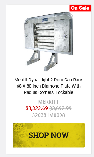 Merritt Dyna-Light 2 Door Cab Rack 68 X 80 Inch Diamond Plate With Radius Corners, Lockable