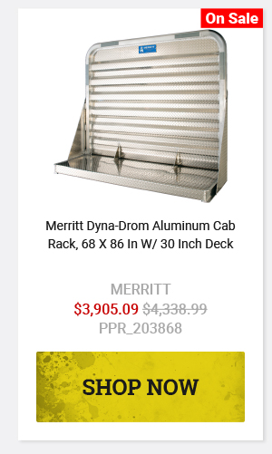 Merritt Dyna-Drom Aluminum Cab Rack, 68 X 86 In W/ Deck