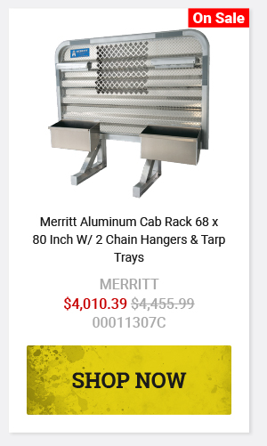 Merritt Aluminum Cab Rack 68 x 80 Inch W/ 2 Chain Hangers & Tarp Trays