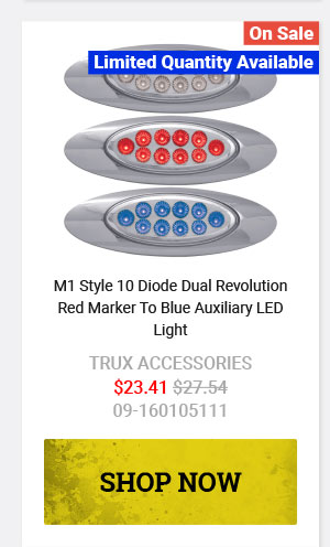M1 Style 10 Diode Dual Revolution Red Clearance Marker LED To Auxiliary Light $23.41