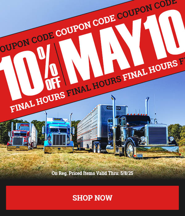 Save 10% OFF Final Hours With Code: MAY10 On Reg. Priced Items!