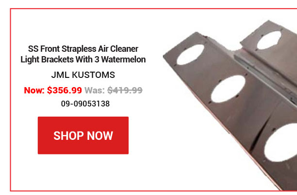 SS Front Strapless Air Cleaner Light Brackets With 3 Watermelon Light Holes Per Side For Peterbilt 589 SKU:09-09053138 Now: $356.99 Was: $419.99