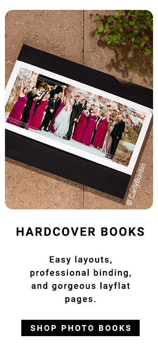  HARDCOVER BOOKS Easy layouts, professional binding, and gorgeous layflat pages. SHOP PHOTO BOOKS 