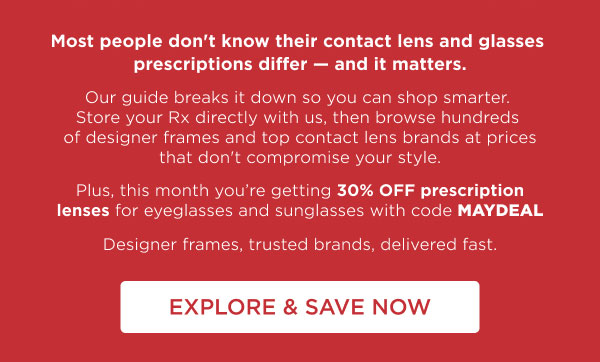 Most People Don't Know Their Contact Lens And Glasses Prescriptions Differ — And It Matters. | Explore & Save Now