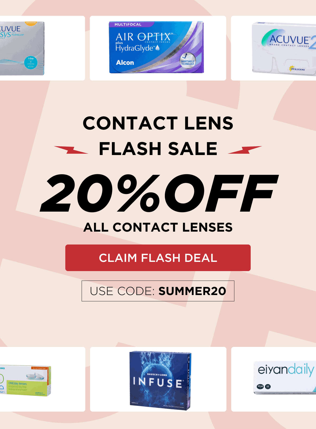 Contact Lens - Flash Sale - 20% Off All Contact Lenses | Claim Flash Deal