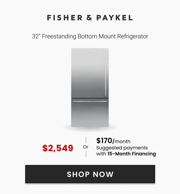 Fisher & Paykel 32" Freestanding Bottom Mount Refrigerator