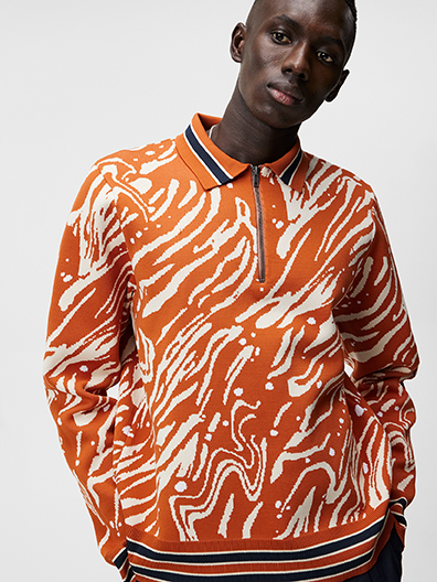 RAMI JACQUARD POLO ORANGE