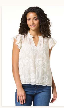 Shop Floral Paisley Embroidered Top