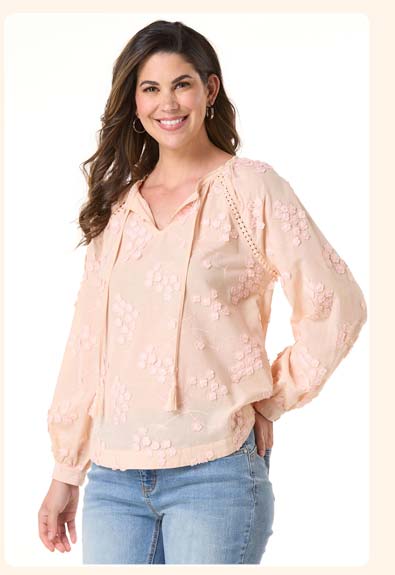 Shop 3d Floral Embroidered Pullover Top