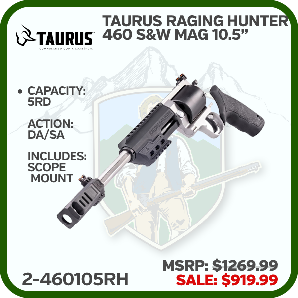 TAURUS Raging Hunter 460 Sw Mag 10.5 5rds Two Tone