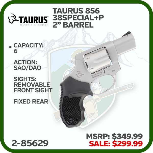 TAURUS 856 38spl Ss 2 " 6sh Removable Front Sight