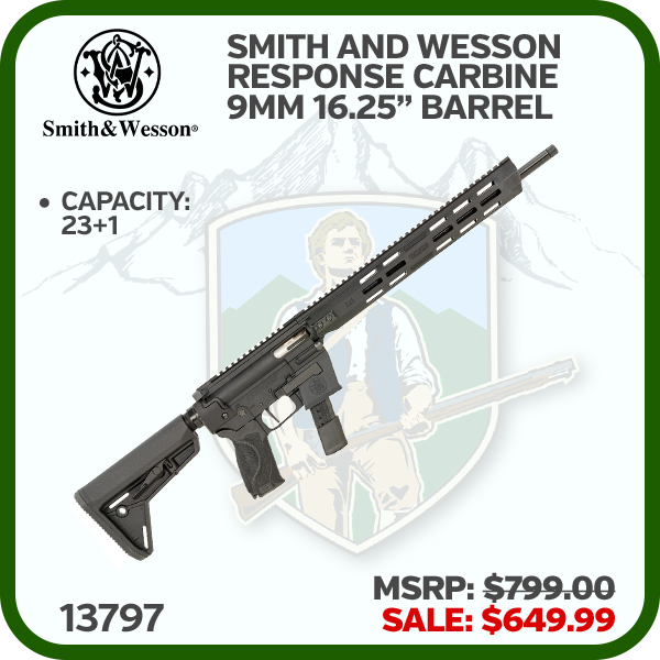 SMITH AND WESSON Response Carbine 9mm 16.25 ` T.B.2 (23rnd) Mags W/Glock Convr Mag Kit