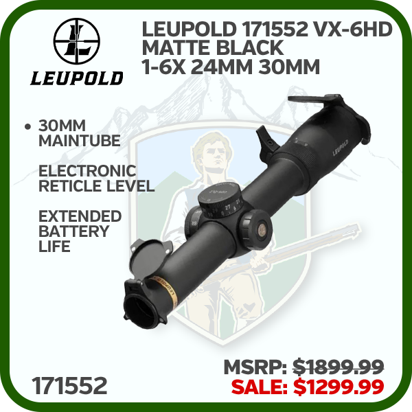 LEUPOLD Vx- 6hd 1- 6x24 (30mm) Cds- Zl2 Illum.Firedot Duplex