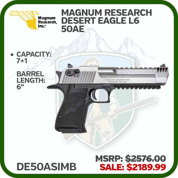Magnum Research Desert Eagle L6 50 Action Express 6in Stainless