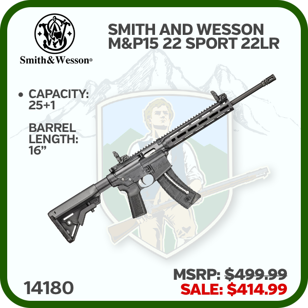 Smith & Wesson M & P15- 22 Sport 22 Lr 16.5 In 25 + 1 Black Steel Threaded Barrel