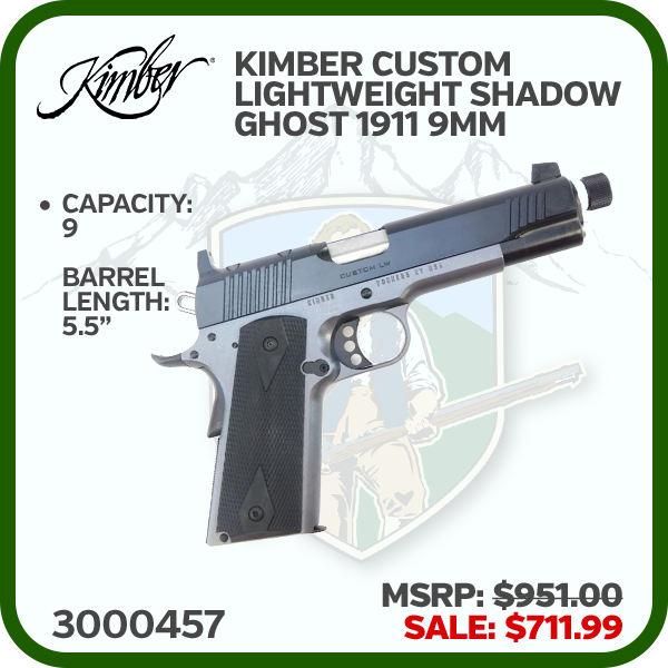 Kimber Custom Lightweight Shadow Ghost 1911 9mm 5.5 "