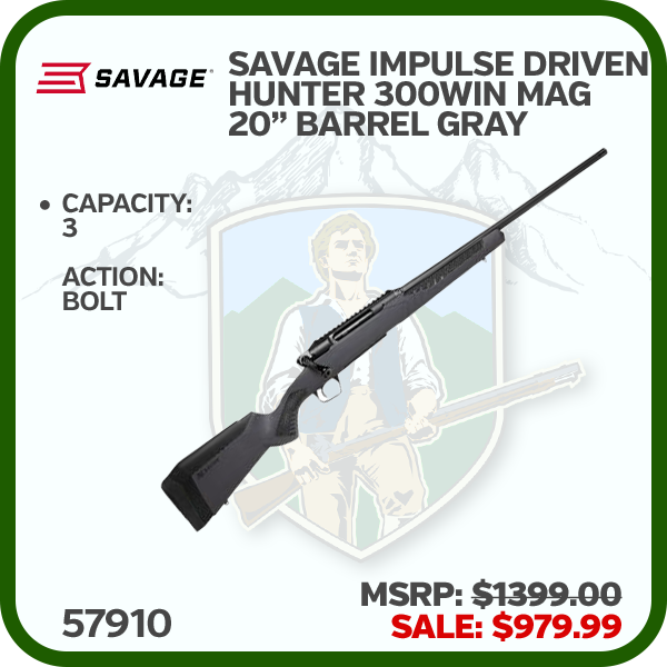 Savage Impulse Driven Hunter 300 Win Mag, 20 " Barrel, Gray