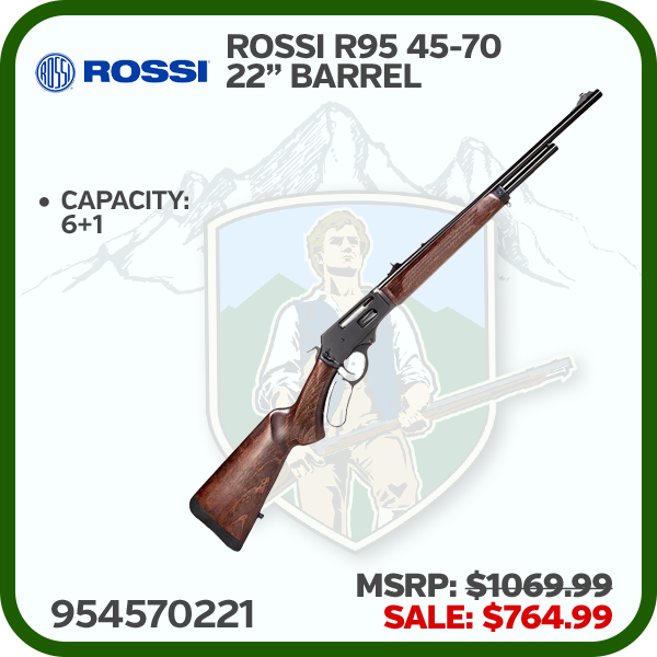 Rossi R95 45- 70 Gov 22in 6 + 1 Black Oxide Steel Barrel & Receiver