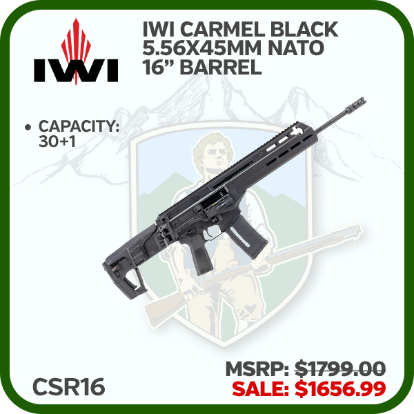 Iwi Carmel Black 5.56 Nato 16 " Barrel 30- Rounds