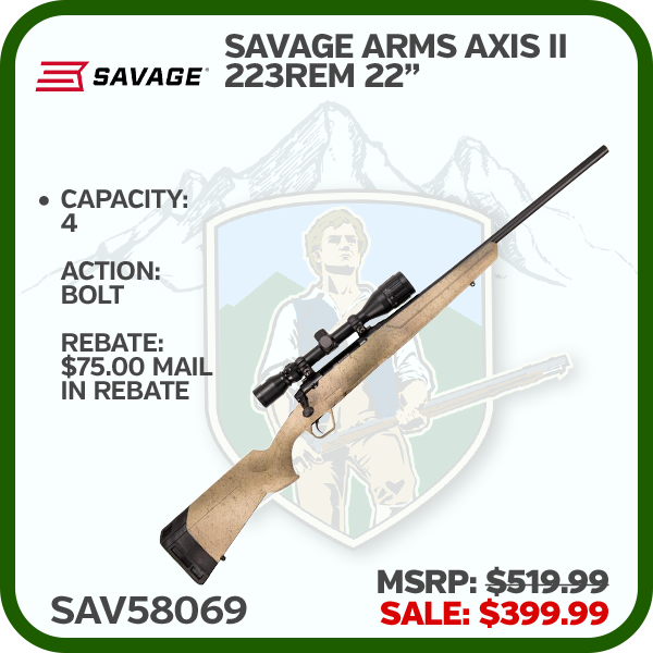 Savage Arms Axis Ii Xp 223 Rem 22 " 4rd Bolt Action Rifle